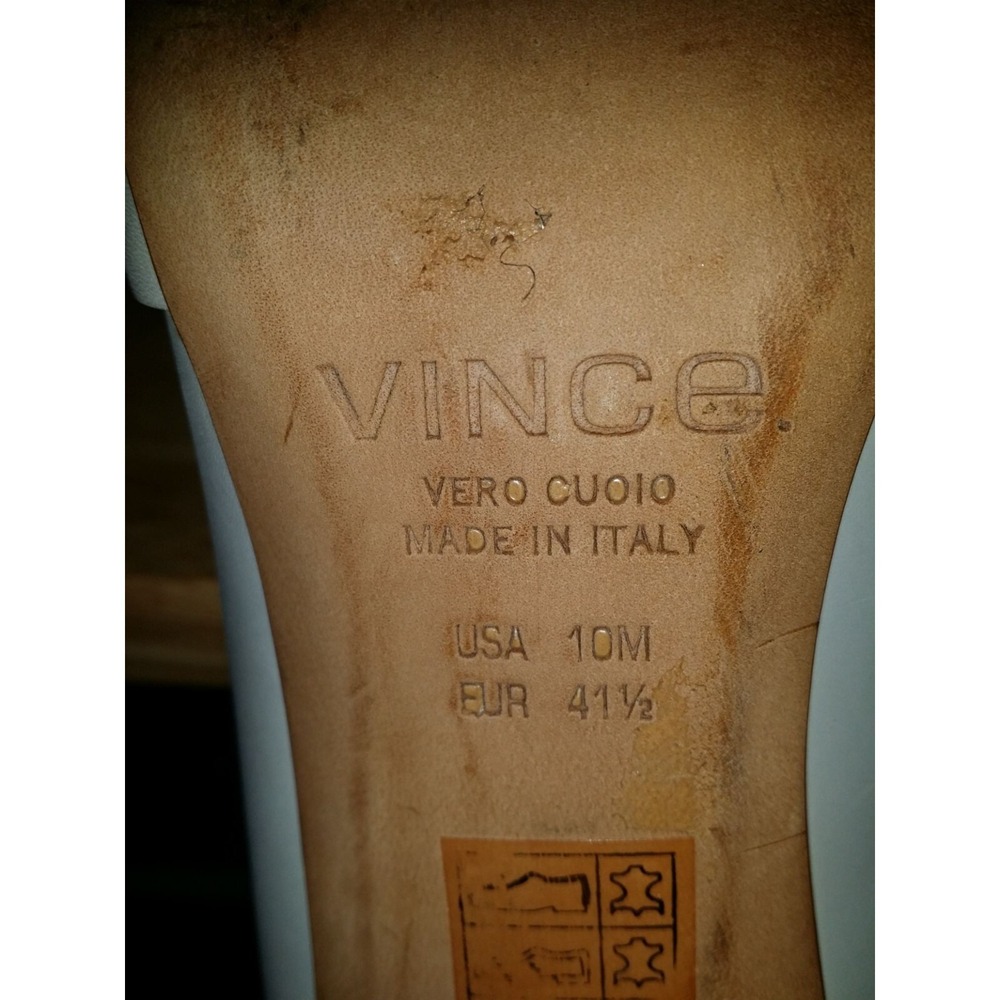 Vince D'Orsay Claire Paulette Pumps Sz 10 M Leather Woodsmoke Gray Designer - Picture 8 of 9